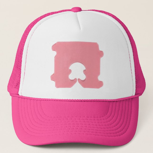 Gorra De Camionero Pinza de pan rosa moderna silueta geométrica (Anverso)