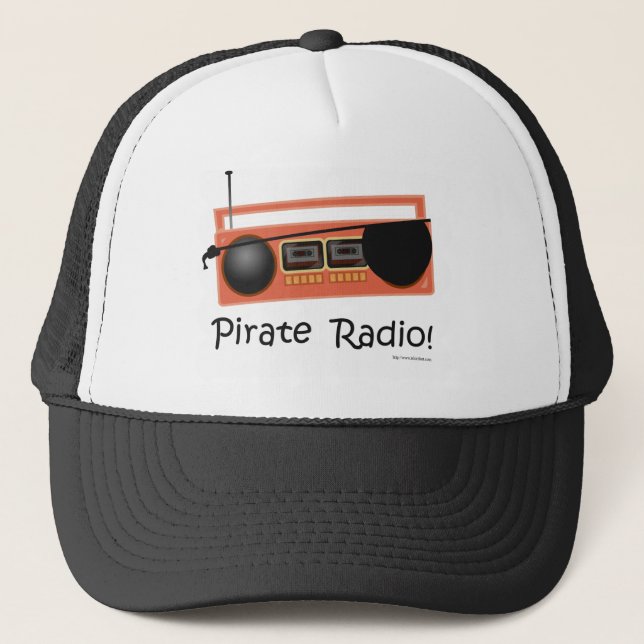 Gorra De Camionero Pirate Radio Funny Music Personalizado Design (Anverso)