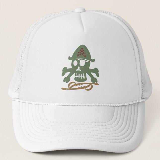 GORRA DE CAMIONERO PIRATE SEVEN SKULL BY MASANSER PIXELAT (Anverso)