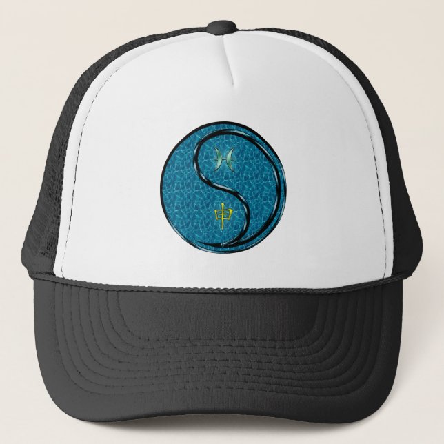 Gorra De Camionero Piscis y Mono de Agua (Anverso)