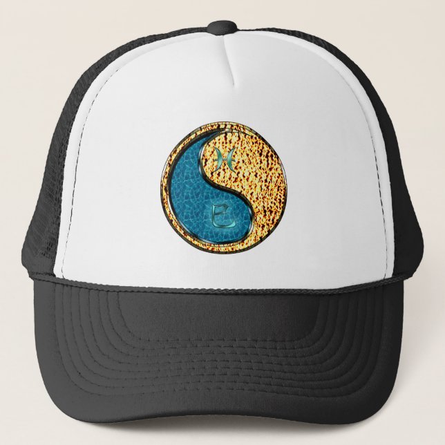 Gorra De Camionero Piscis y Serpiente de Fuego (Anverso)