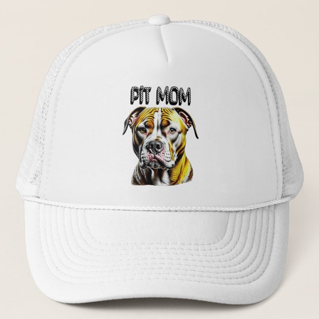 Gorra De Camionero Pit Bull Mom | Perro Lover (Anverso)