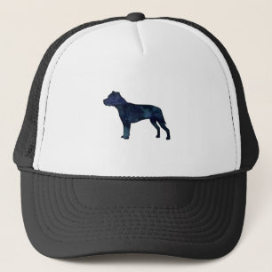 Gorra De Camionero Pitbull Perro Raza Silhouette Black Watercolor