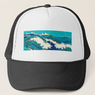 Gorra De Camionero PixDezines konen uehara olas oceánicas, 上 原