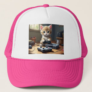 Gorra De Camionero "Pixel Paws: The Gamer Kitten in Action"