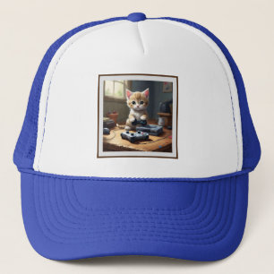 Gorra De Camionero "Pixel Paws: The Gamer Kitten in Action"