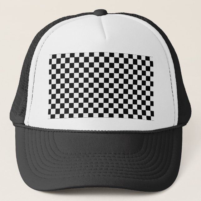 Gorra De Camionero Pizarra Clásica En Blanco Y Negro (Anverso)