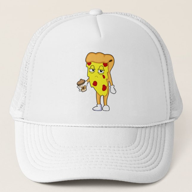 Gorra De Camionero Pizza con queso salami y café (Anverso)