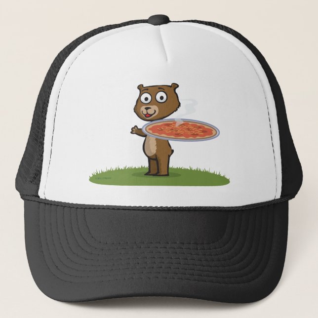 Gorra De Camionero Pizza del oso de peluche (Anverso)