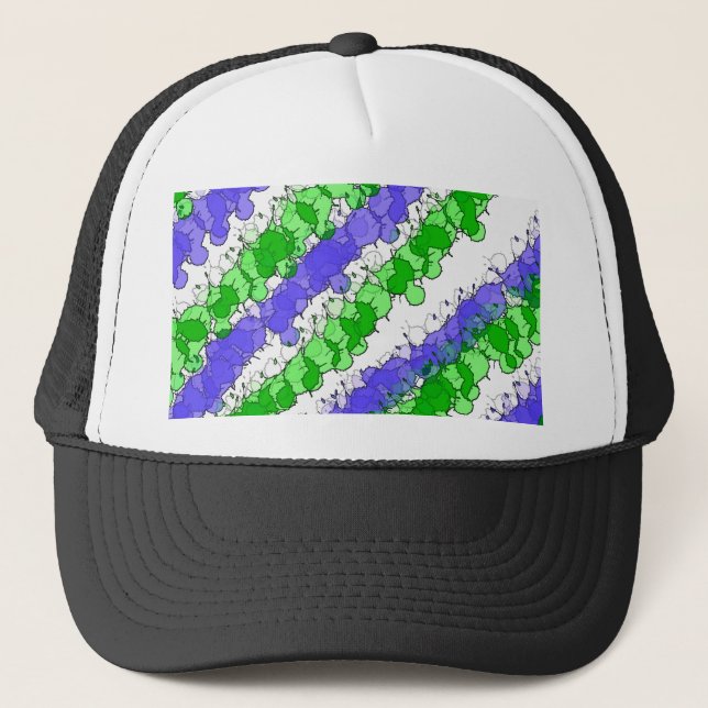 Gorra De Camionero Placa azul y verde angustiada (Anverso)