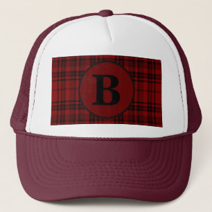 GORRA DE CAMIONERO PLACA COMPROBADA DE GINGHAM ROJA