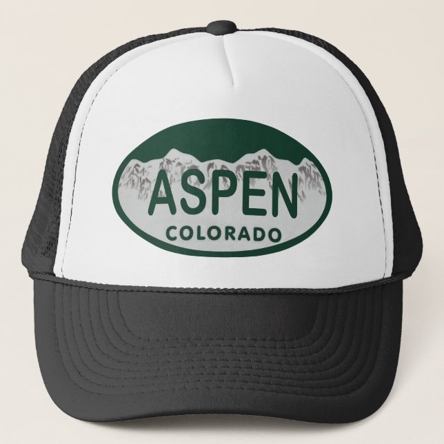 Gorra De Camionero Placa de Aspen Colorado (Anverso)