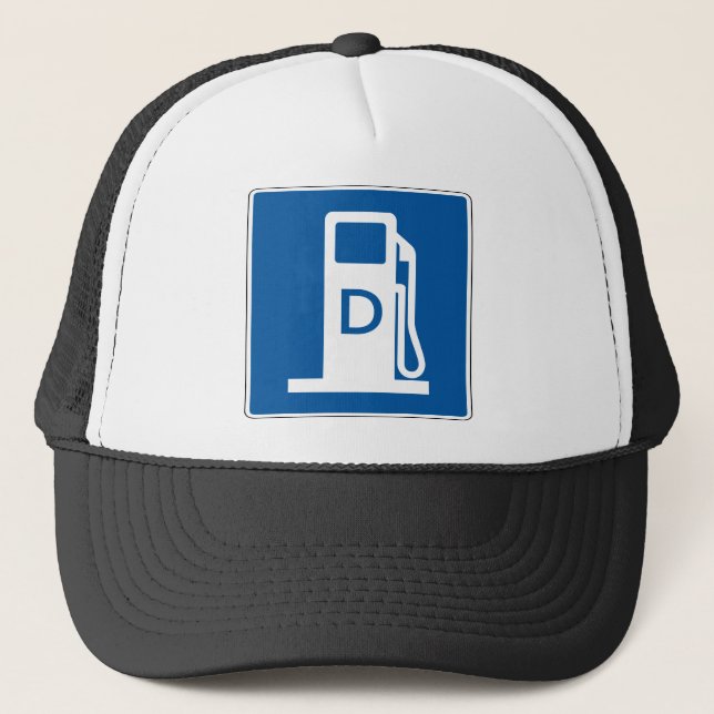 Gorra De Camionero Placa de calle diesel del gas (Anverso)