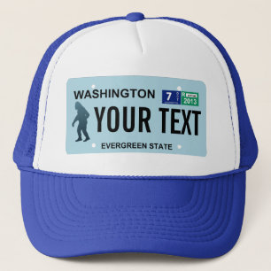 Gorra De Camionero Placa de licencia de Washington Sasquatch