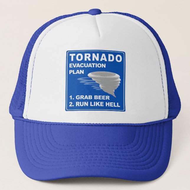 Gorra De Camionero Plan de evacuación de Tornado ;-) (Anverso)