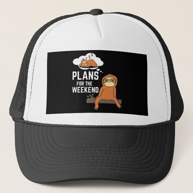 Gorra De Camionero Planes Sloth Para El Fin De Semana (Anverso)