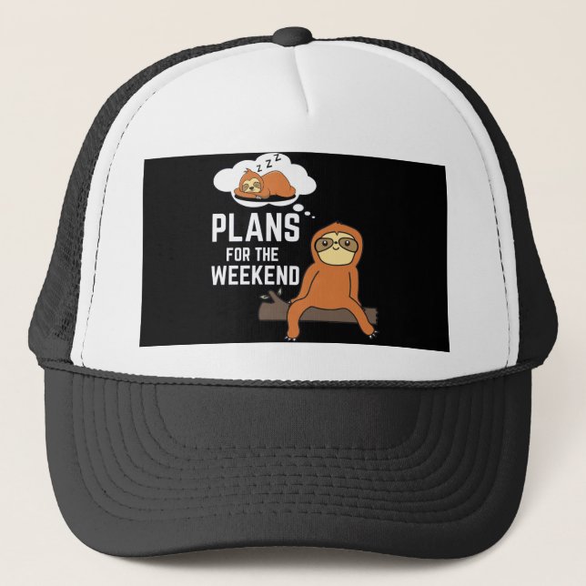 Gorra De Camionero Planes Sloth Para El Fin De Semana (Anverso)