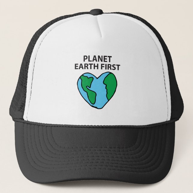 Gorra De Camionero Planet First Ecofriendly Icon Happy Earth Clipart (Anverso)