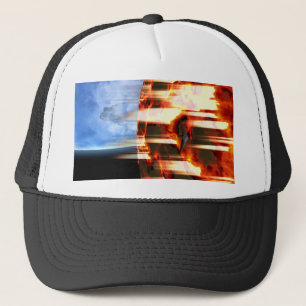 Gorra De Camionero planeta en llamas