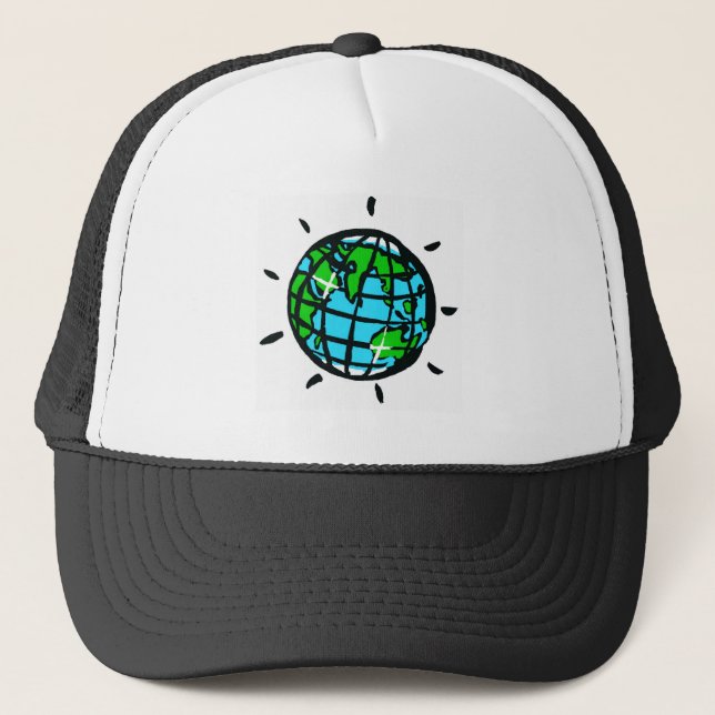 Gorra De Camionero Planeta Tierra - (Anverso)