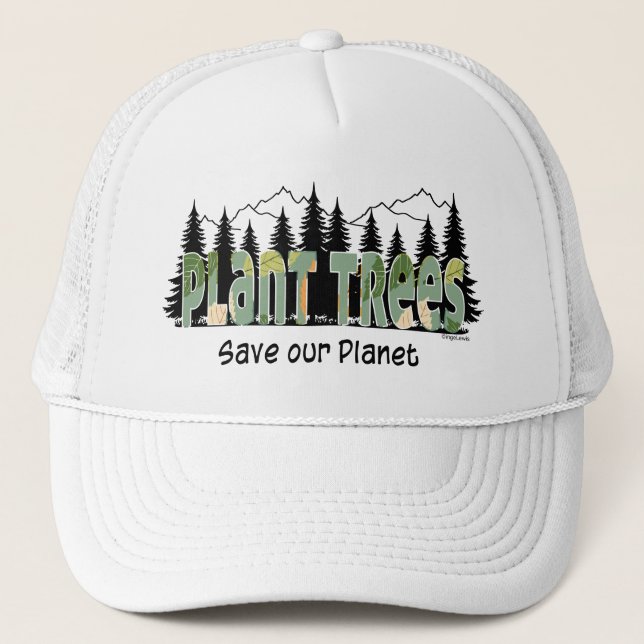 Gorra De Camionero Plantas, a salvo del planeta, Guay blanco (Anverso)