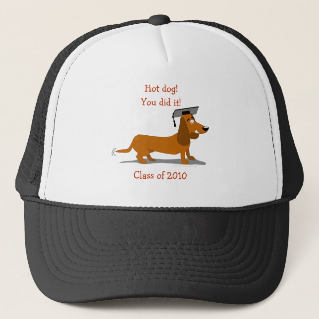 Gorra De Camionero Plantilla adaptable de la graduación del perro del (Anverso)
