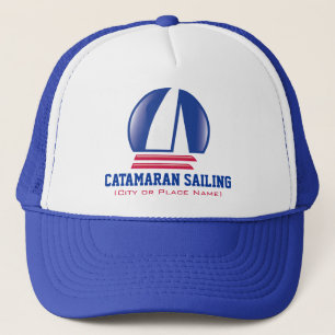 Gorra De Camionero plantilla Catamaran Sailing_Pontoon Carreras_BlueM