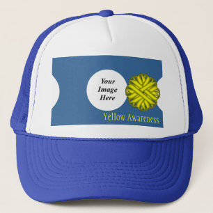 Gorra De Camionero Plantilla de cinta de flor amarilla por Kenneth Yo