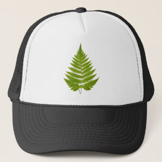 Gorra De Camionero Plantilla de la hoja del helecho del verde verde
