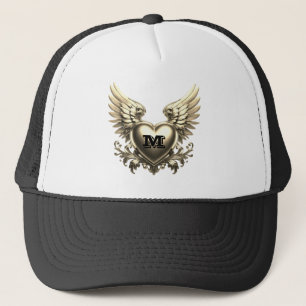 Gorra De Camionero Plantilla de monograma de oro