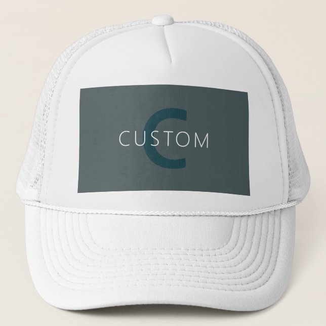 Gorra De Camionero Plantilla de monograma de Personalizable elegante (Anverso)