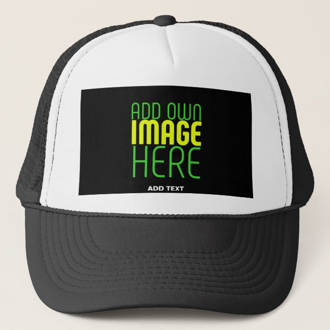GORRA DE CAMIONERO PLANTILLA DE TEXTO DE IMAGEN NEGRA SENCILLA EDITAB (Anverso)