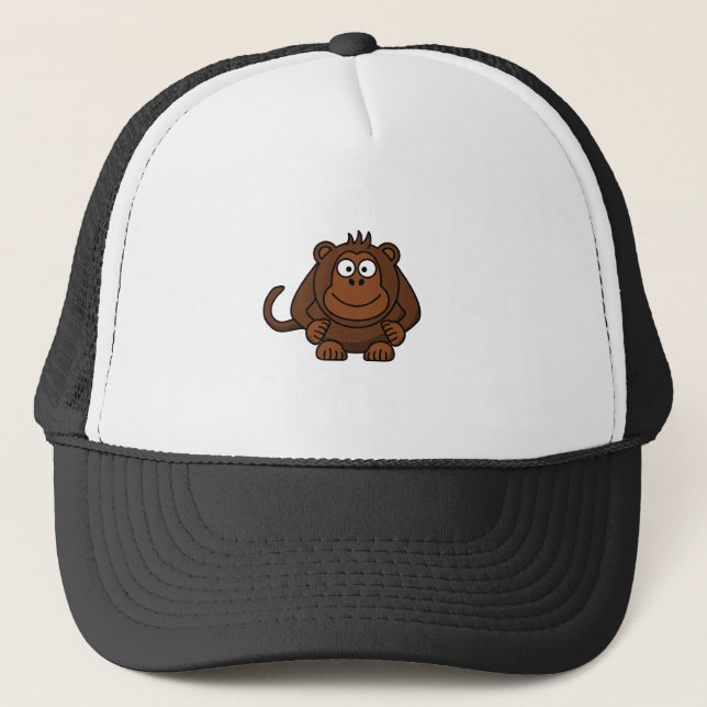 Gorra De Camionero Plantilla linda del mono del dibujo animado (Anverso)