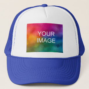 Gorra De Camionero Plantilla Moderna Elegante Azul Blanco Y Real