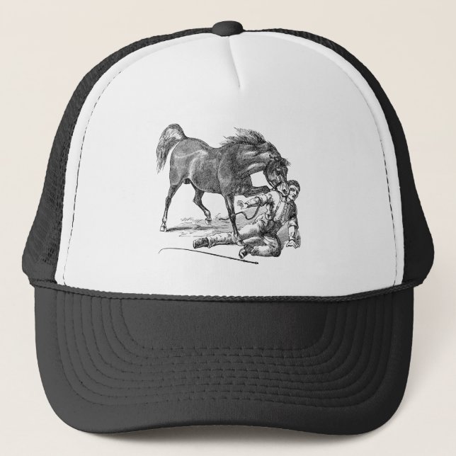 Gorra De Camionero Plantilla penetrante viciosa enojada del caballo (Anverso)