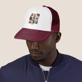 Gorra De Camionero Plantilla personalizada de 9 Collages de fotos par