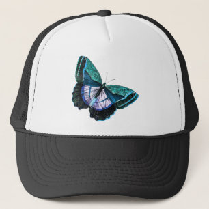 Gorra De Camionero Plantilla púrpura azul colorida de la mariposa del