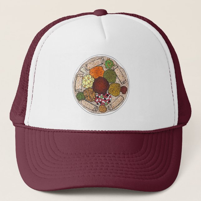 Gorra De Camionero Plata de comida de cocina etíope Injera Wat Lentil (Anverso)