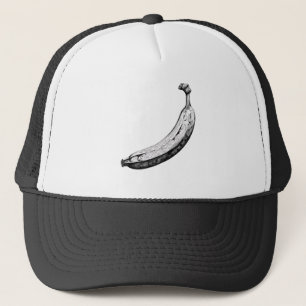 Gorra De Camionero Plátano negro y blanco