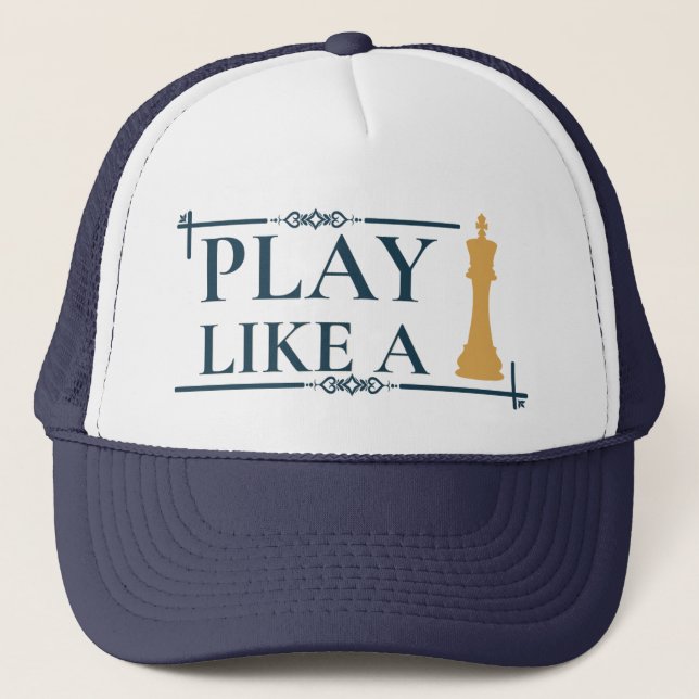 Gorra De Camionero Play Like a King – Power Strategy Quote - Style A (Anverso)
