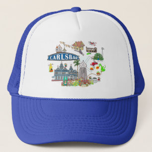 Gorra De Camionero Playa Carlsbad Ciudad Diversión