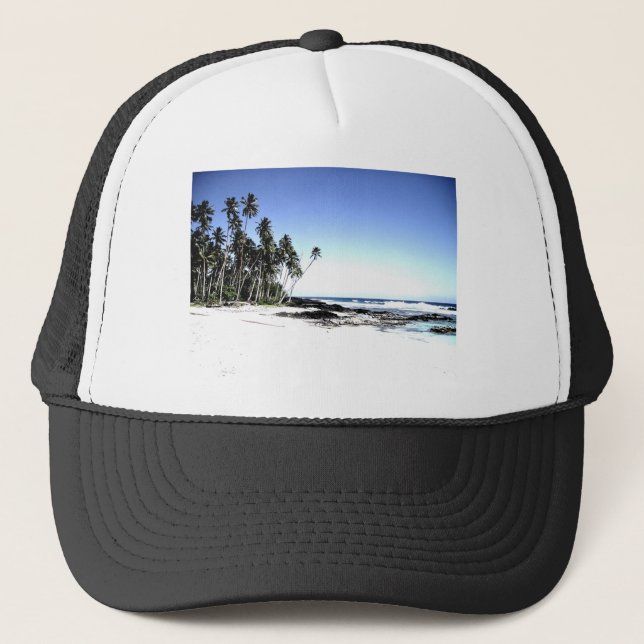 Gorra De Camionero Playa de palmeras y paraísos exóticos (Anverso)