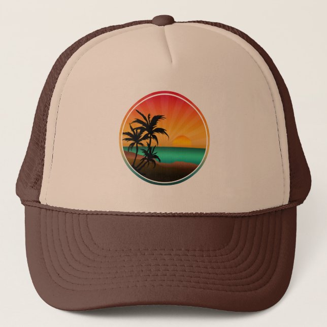 GORRA DE CAMIONERO PLAYA DE VERANO TROPICAL (Anverso)
