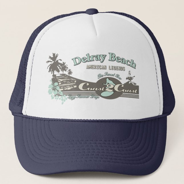 Gorra De Camionero Playa Delray Florida Viaje en verano (Anverso)