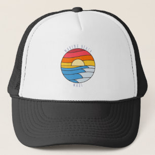 Gorra De Camionero Playa Makena Maui Atardecer de Playa Vintage