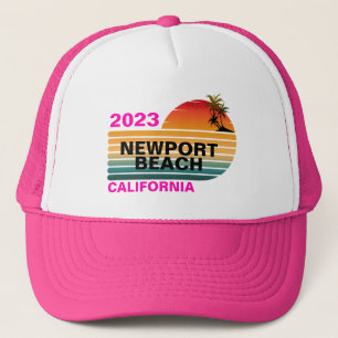 GORRA DE CAMIONERO PLAYA NEWPORT CALIFORNIA PERSONALIZADO RETRO ANTIG