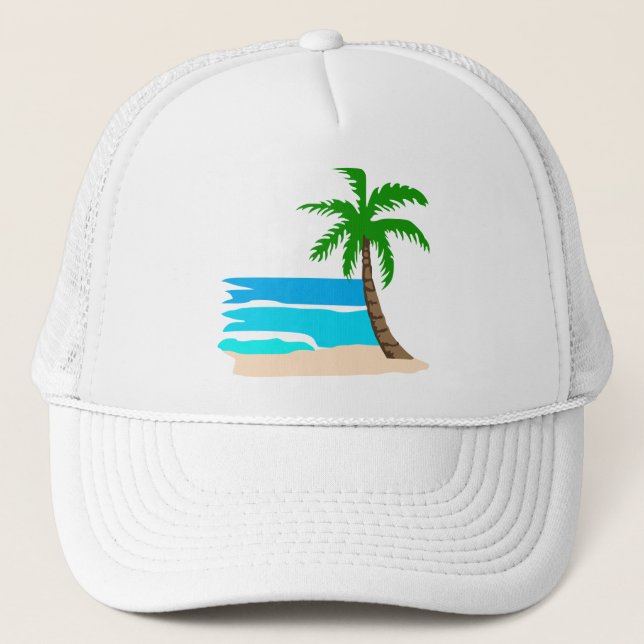 Gorra De Camionero Playa Palm Tree (Anverso)