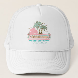 Gorra De Camionero Playa Retro Bum Temática Tropical Palmeras