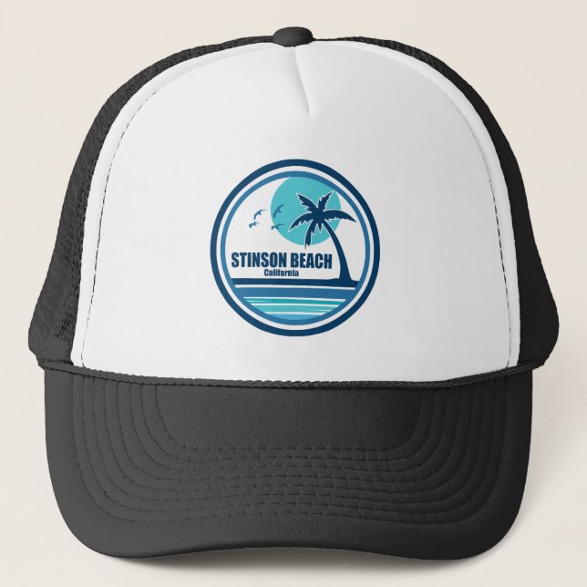 Gorra De Camionero Playa Stinson California Palma Pájaros (Anverso)
