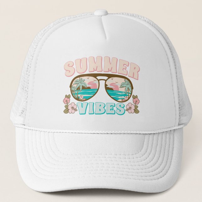 Gorra De Camionero Playa Tropical de Summer Vibes (Anverso)